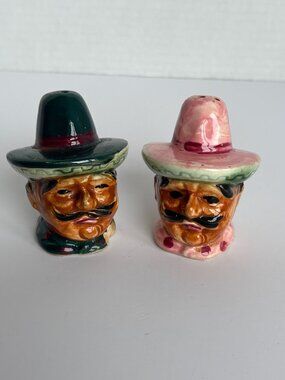 Ceramic Spanish/Mexican Men Salt and Pepper Shakers